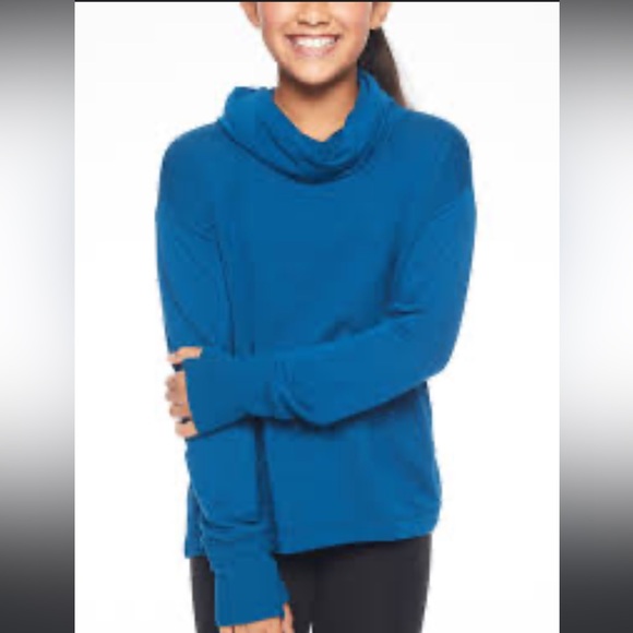 Athleta Other - Athleta Girl Just for Funnel Neck in Peacock Blue size L / 12